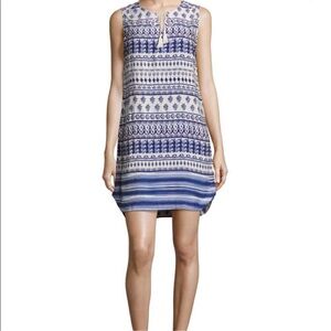 Beach Lunch Lounge Shift Dress Blue Size Small